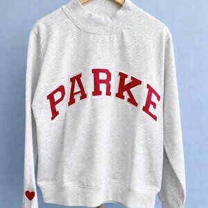 Gray 'PARKE' Heart Sleeve Jersey Sweatshirt